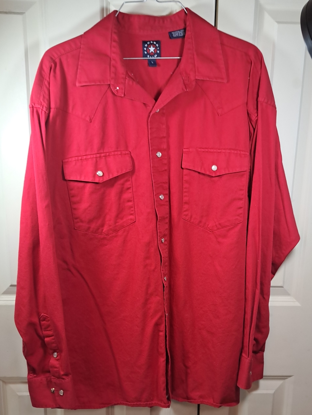 Panhandle Slim Red Western Shirt with Star Logo